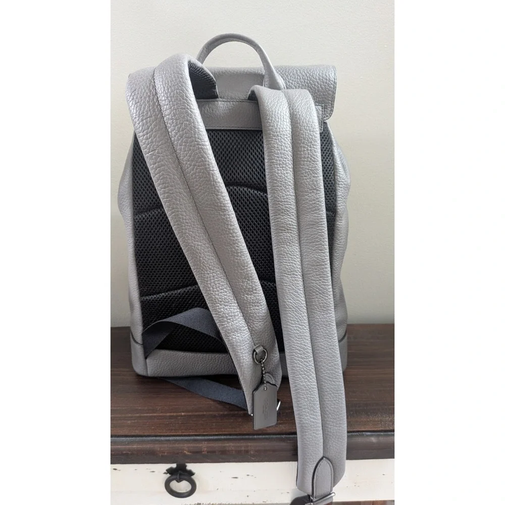 Coach C1280 Pebble Leather Light Grey Men's Backpack